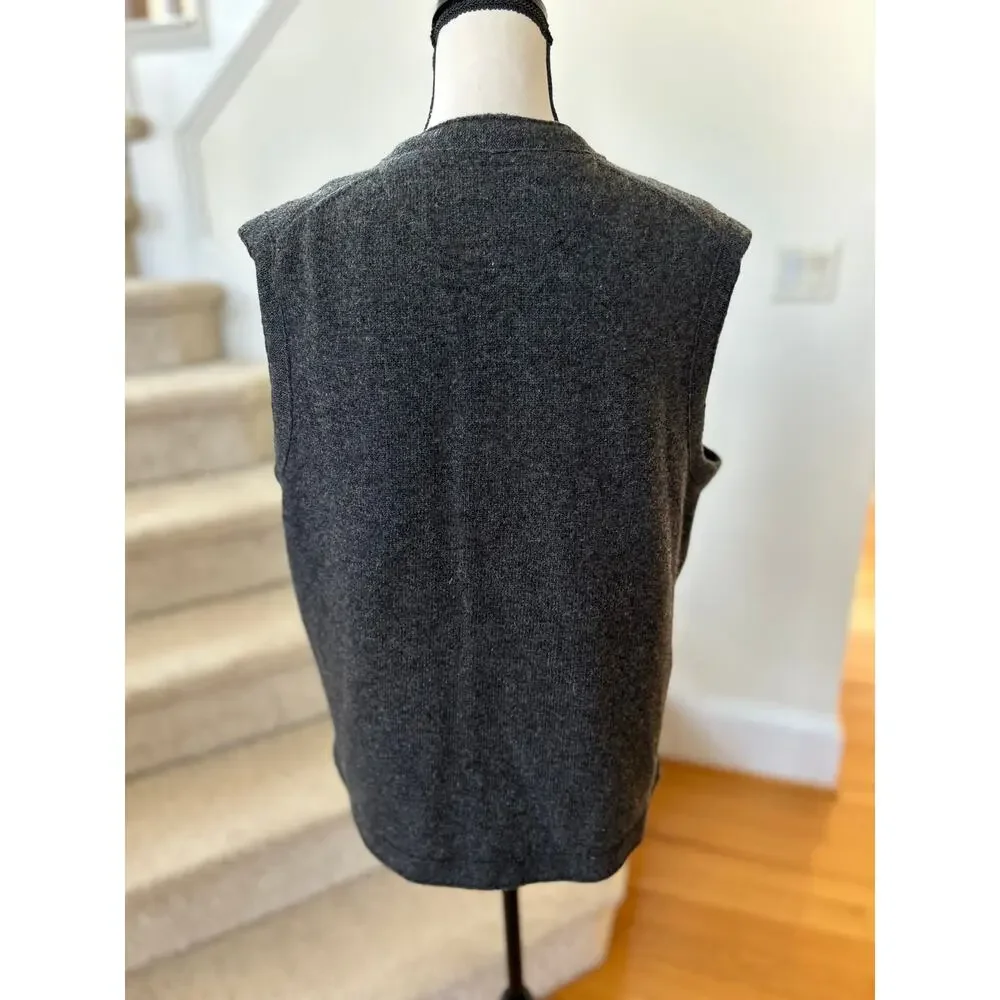 Banana Republic Merino Wool Grey Sweater Vest Academia Preppy